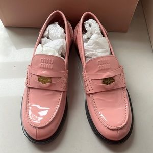 Miu Miu pink loafers size 37 1/2